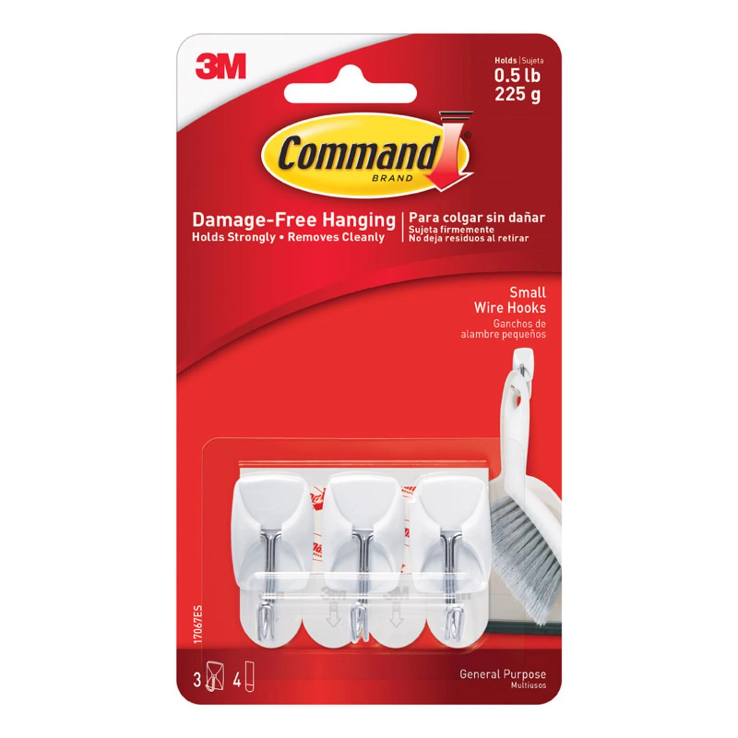 Command 17067 Medium Utensil Hook, 0.46 in T, White