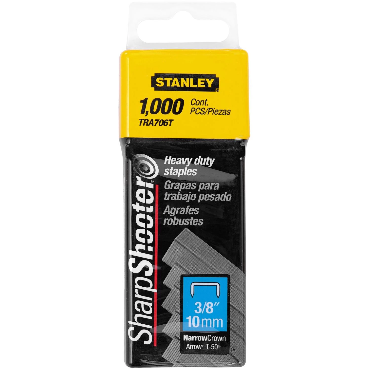 STANLEY TRA706T Staple, For: TR100, TR200, TRE500 Series, PHT150, PHT250, Arrow T-50 Staplers, 1000/PK