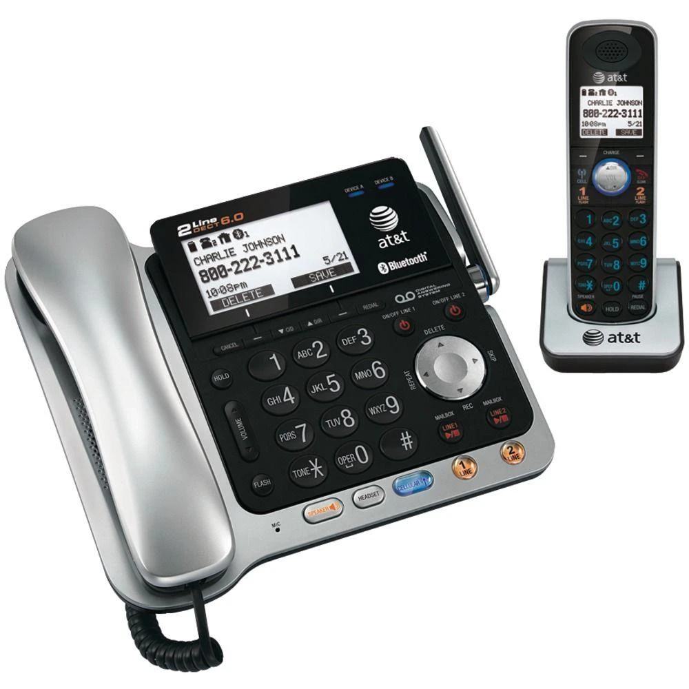 At&t Tl86109 Dect 6.0 2-line Corded/cordless Bluetooth Phone System