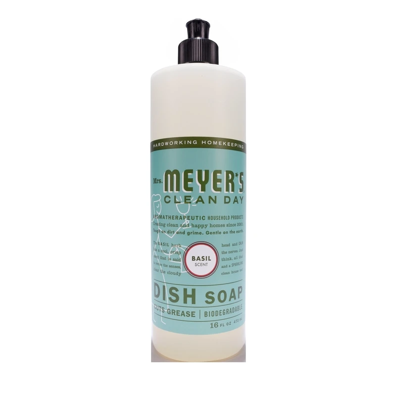 Mrs. Meyer's 14103 Biodegradable Dish Soap, 16 oz, Liquid, Herbal, Colorless