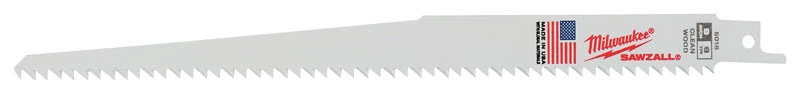 Milwaukee 48-00-5016 Reciprocating Saw Blade, 3/4 in W, 9 in L, 6 TPI, Bi-Metal Cutting Edge Milwaukee 48-00-5016 Reciprocating Saw Blade, 3/4 in W, 9 in L, 6 TPI, Bi-Metal Cutting Edge