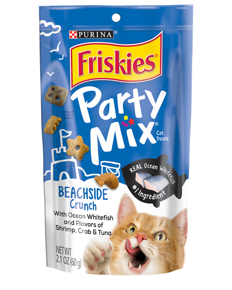 Purina Friskies 57444 Party Mix Beachside Cat Treats, Tuna, 2.1 Oz