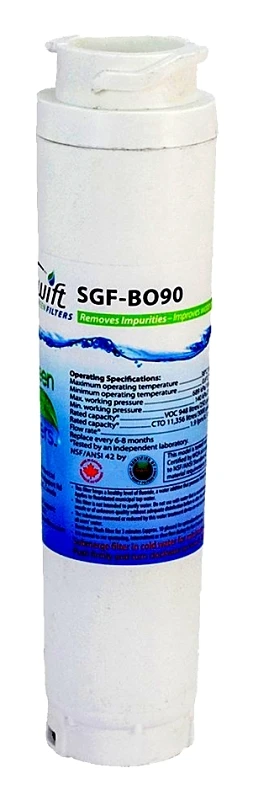 Sgf-bo90 Refrigerator Water Filter, 0.5 Gpm, Coconut Shell Carbon Block