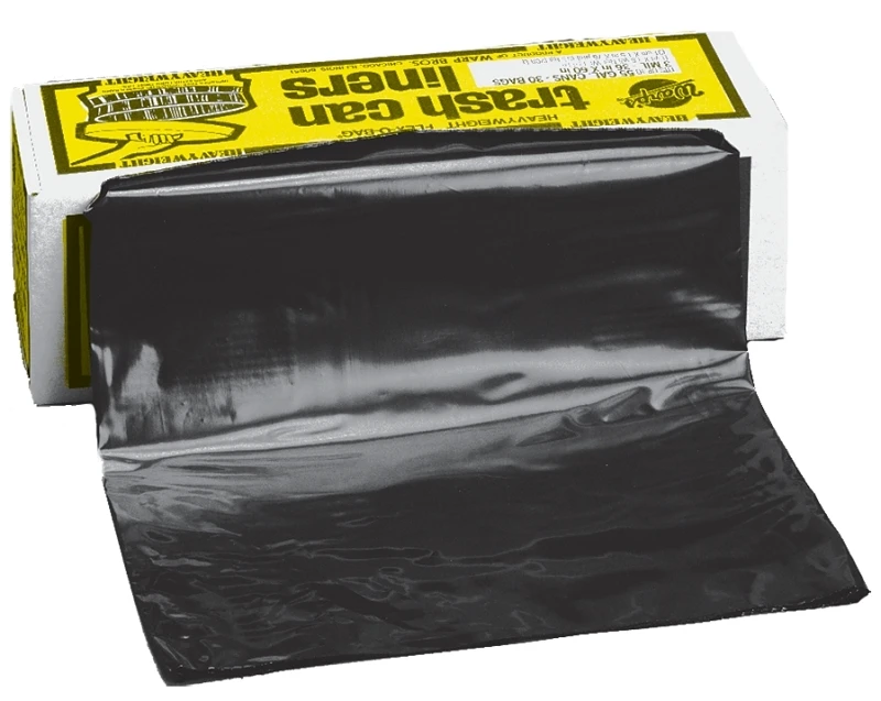 Flex-o-bag Hb55-30 Heavyweight Trash Can Liner, 55 Gal, 3 Mil, 36 X 56 In, 30 Pk