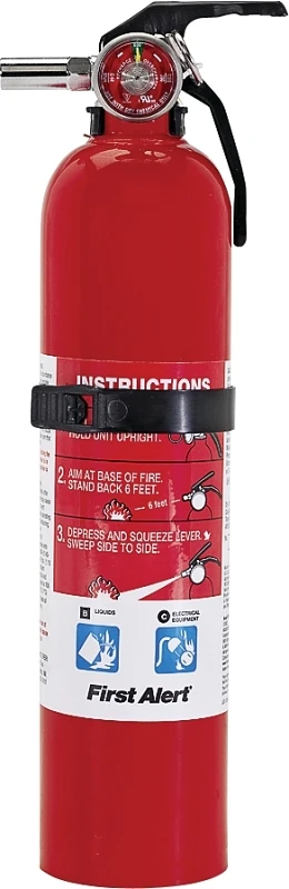 Fire Extinguisher, Rechargeable, Red, 10-B:C Fire Extinguisher, Rechargeable, Red, 10-B:C
