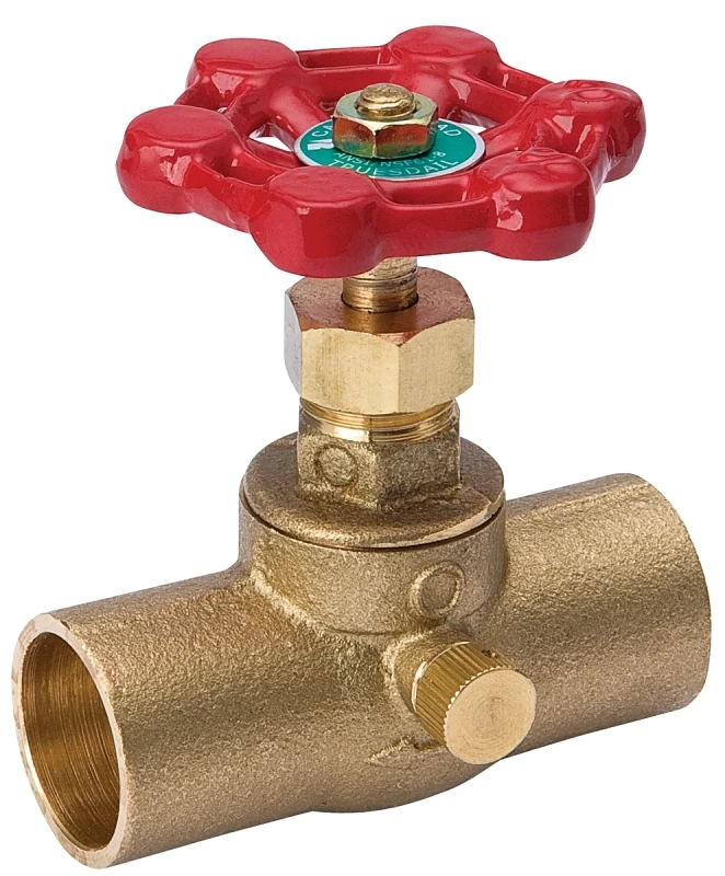 C x C Stop & Waste Valve, Brass, 3/4 In.
