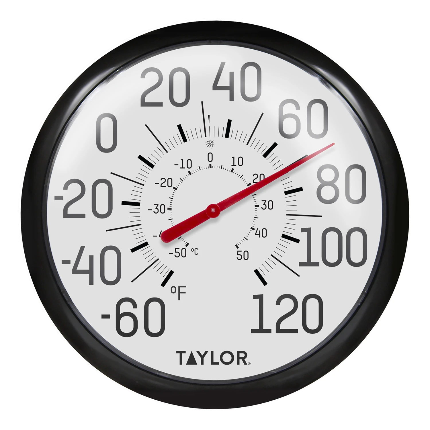 White Outdoor Dial Thermometer, 13-1/4-In.