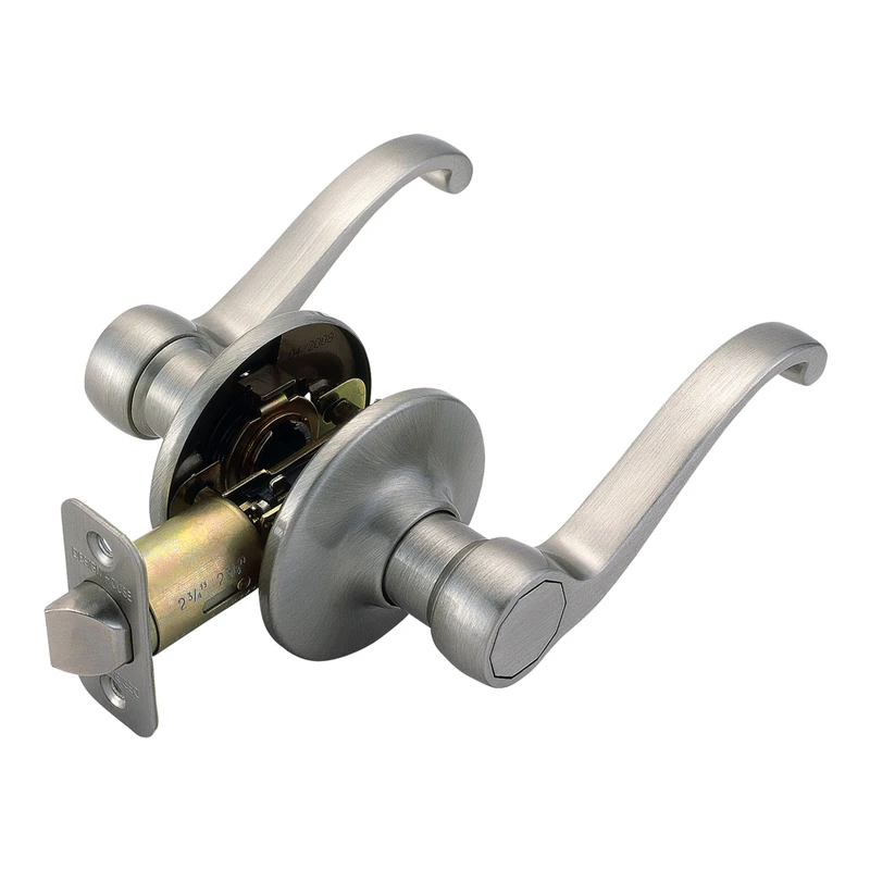 781831 Satin Nickel Scroll Passage Lever - Adjustable Backset, Left/right Handed