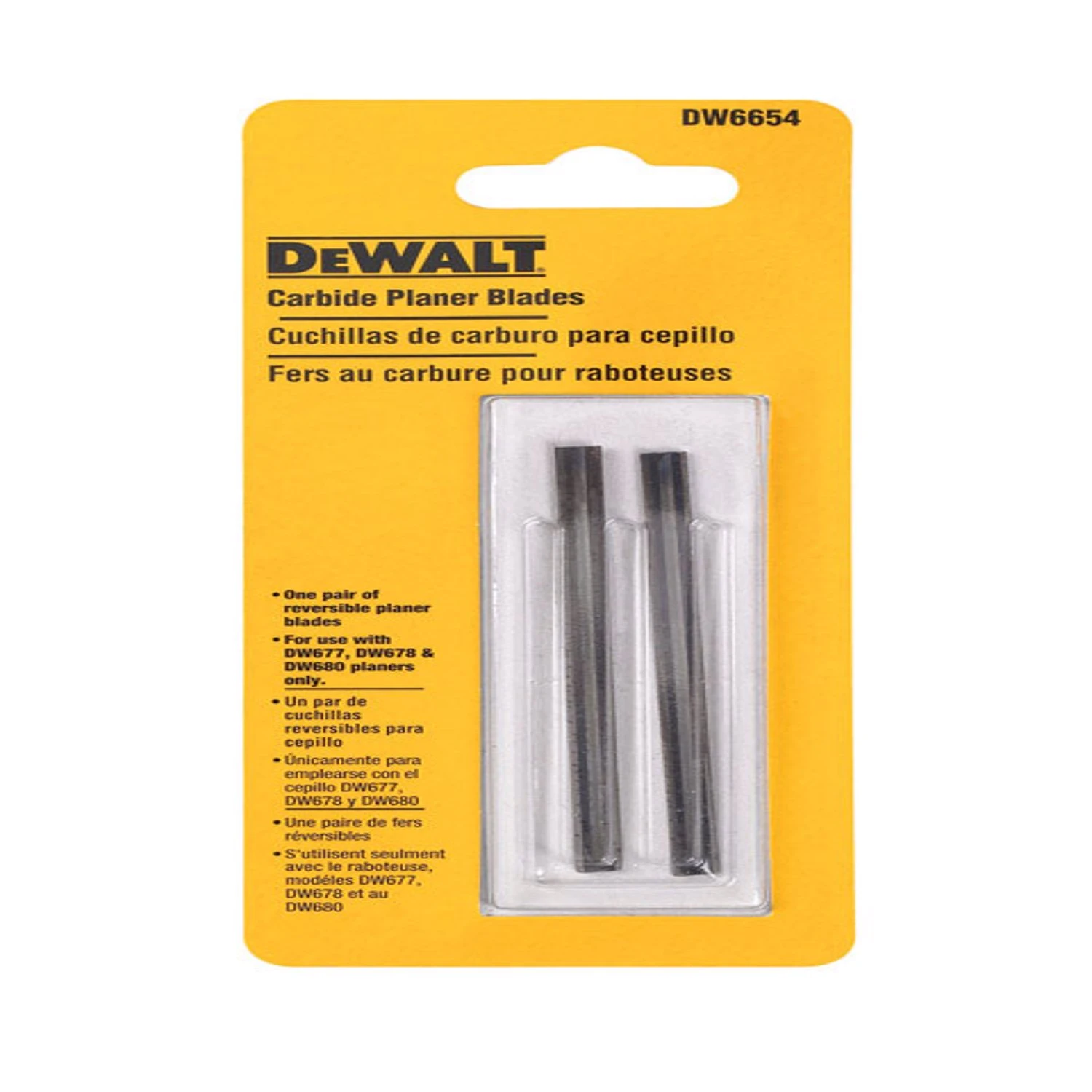 Dw6654 3-1/4 In. Carbide Planer Blade Double-edged 2-pack For Dcp580b, Dw677k, Dw680k