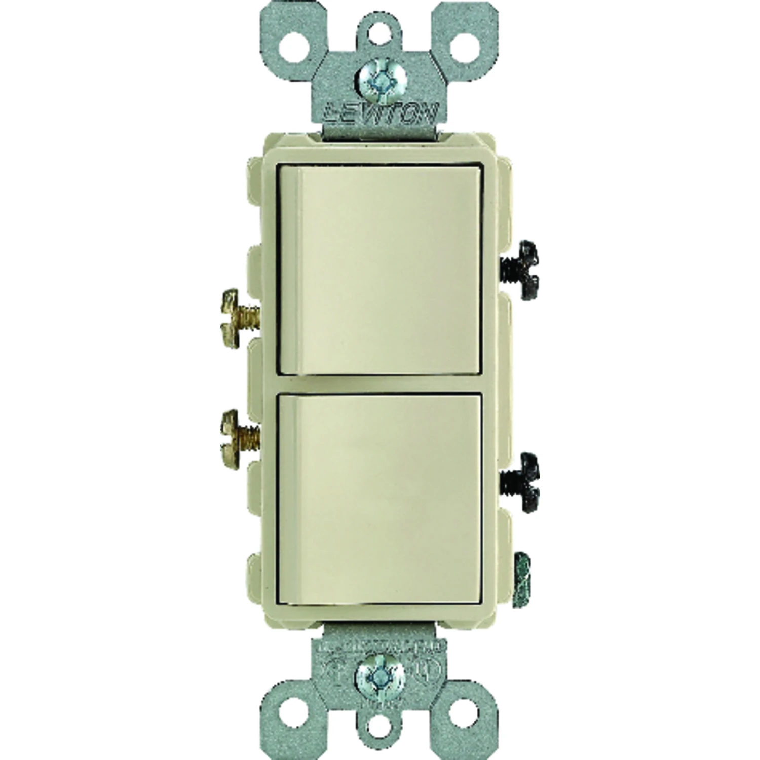 Decora R51-05634-0IS Combination Switch, 15 A, 120/277 VAC, SPST, Side Wire Terminal, Thermoplastic Housing Material