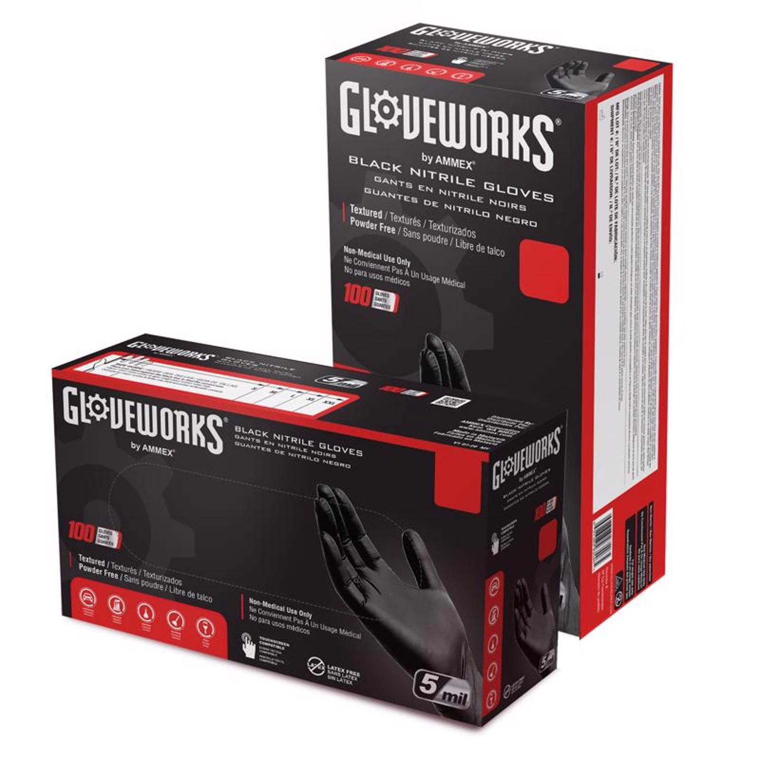 GLOVE PLUS POWDER FREE BLACK NITRILE XL 100/box