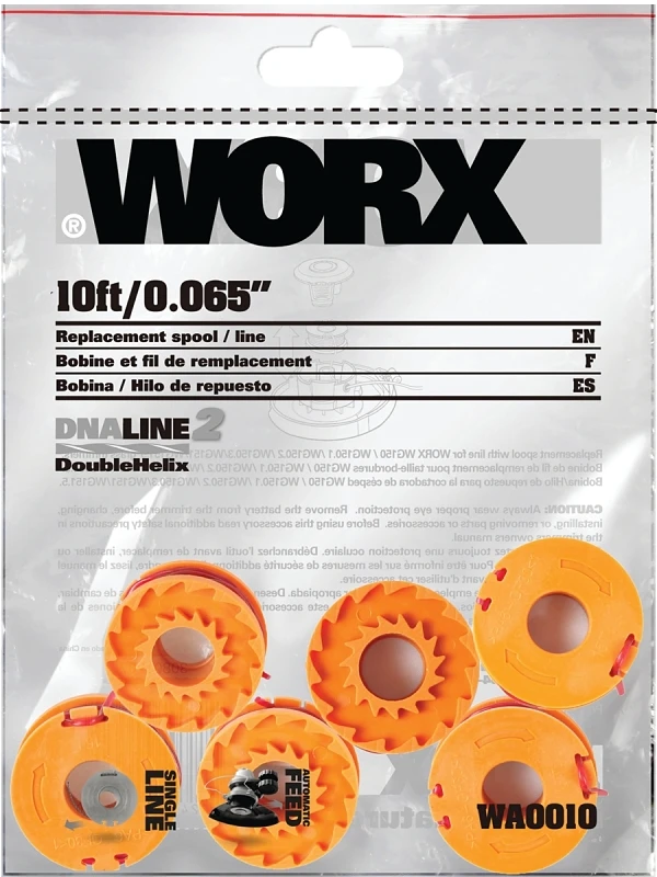 Wa0010 Trimmer Spool 0.065 In Dia, 10 Ft L, 6-pack, Fits Wg152, Wg153, Wg156, Wg163