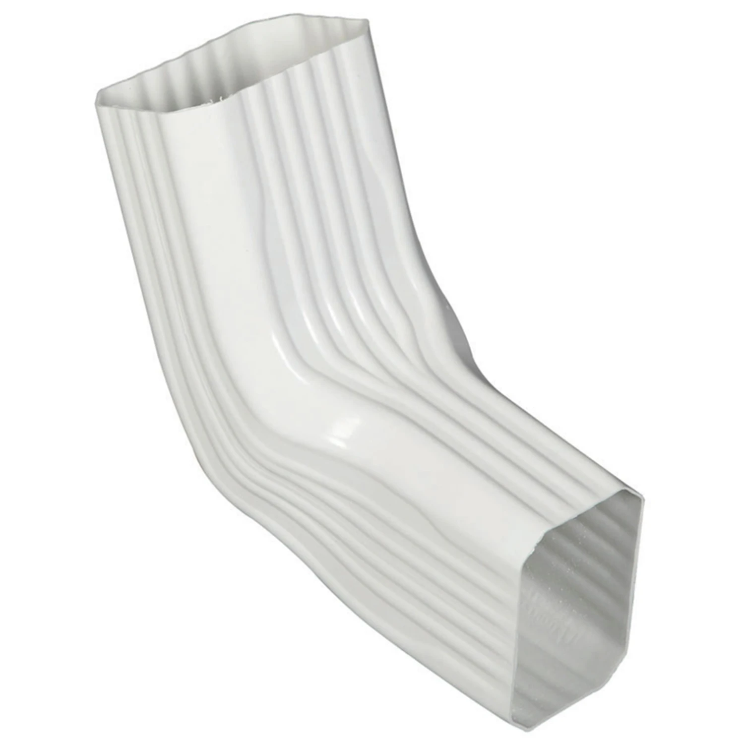 A-B Transition Gutter Elbow, PVC, White, 2 x 3-In.