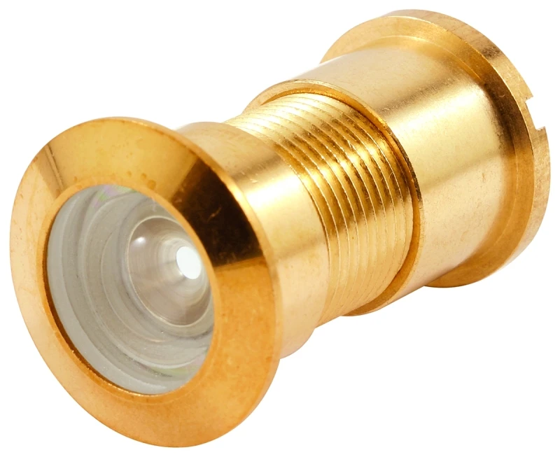 Solid Brass 1 In. Hole Door Viewer, 130 Degree, Fits 1-1/2 To 2-1/8 In. Doors