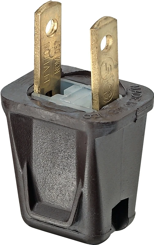 10a 125v 2-wire Non-grounding Cord Plug, Nema 1-15p, Brown 10a 125v 2-wire Non-grounding Cord Plug, Nema 1-15p, Brown