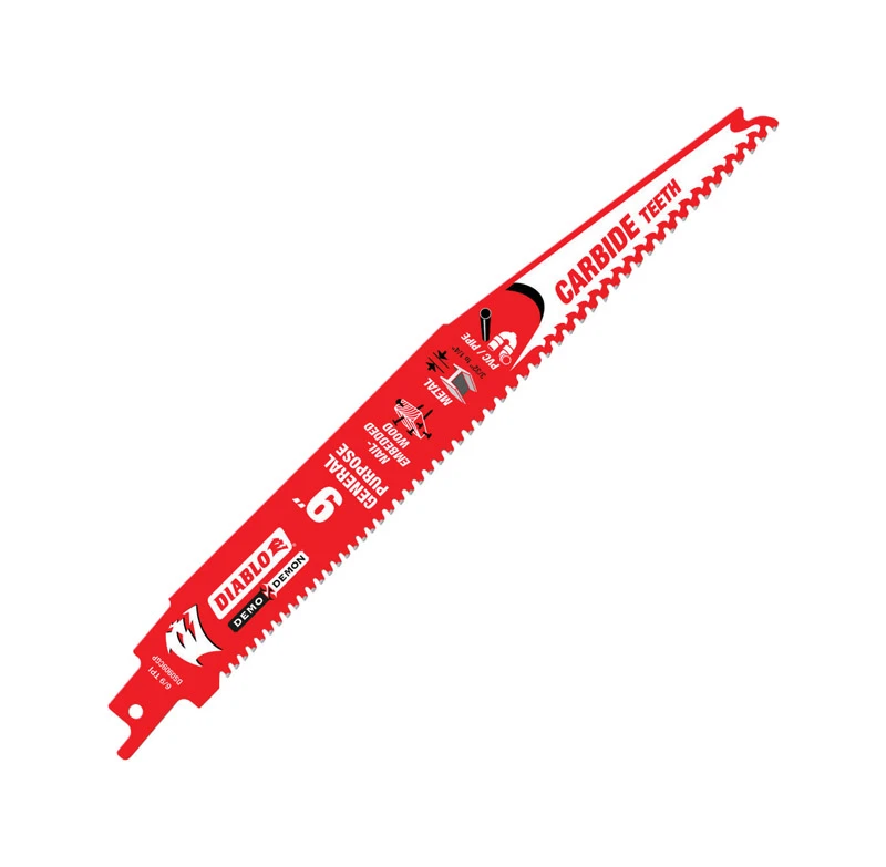 Diablo DS0909CGP Series Reciprocating Saw Blade, Applicable Materials: Metal, Wood, 9 in L, 6/9 TPI, 1/PK