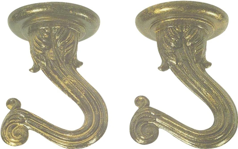 Lamp Hook Kit, Antique Brass, 2-Pk.