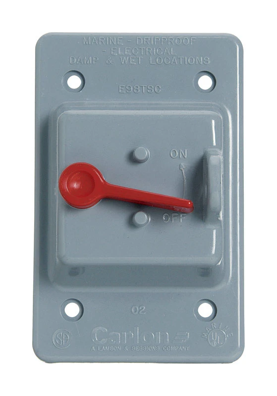 E98tscn-car Weatherproof Toggle Switch Cover, 4-3/4 In L, 3 In W, Gray