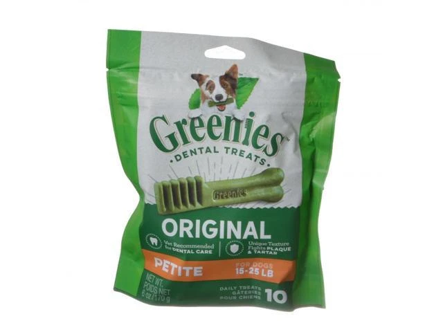 Greenies Adult Natural Dental Dog Treats Petite Size, Original Flavor, 6 oz. Pack, 10 Count