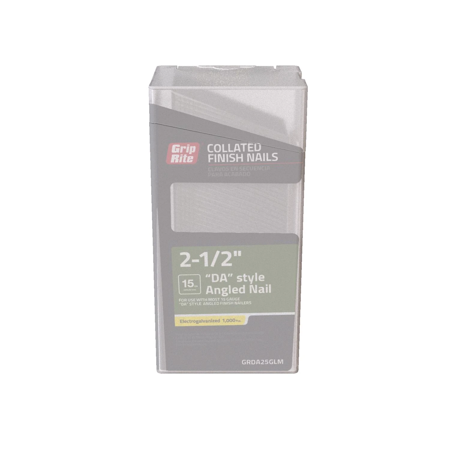Grip-Rite 2-1/2 in. 15 Ga. Angled Strip DA Style Finish Nails 34 deg. Smooth Shank 1 pk