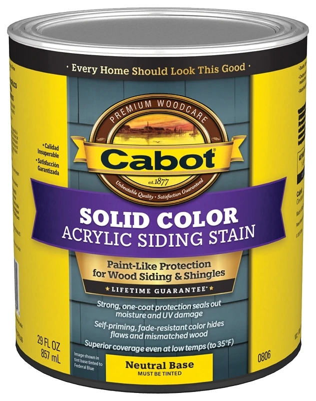 Exterior Stain, Acrylic, Neutral Base, Qt.
