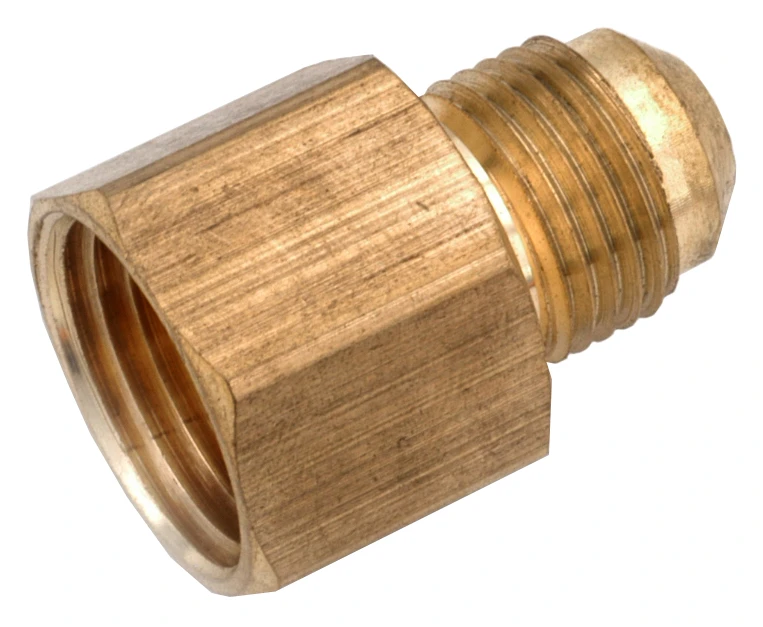 Anderson Metals 754046-0604 Tube Coupling, 3/8 x 1/4 in, Flare x FNPT, Brass