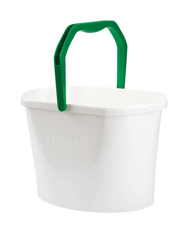 3.5 Gal. White Utility Bucket, Model 255, Ergonomic Handle, Dual Pour Spouts