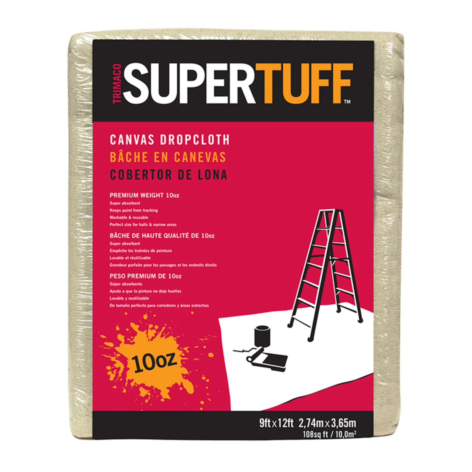 Supertuff 10 Oz. 9 Ft. X 12 Ft. Canvas Drop Cloth, Model 51121
