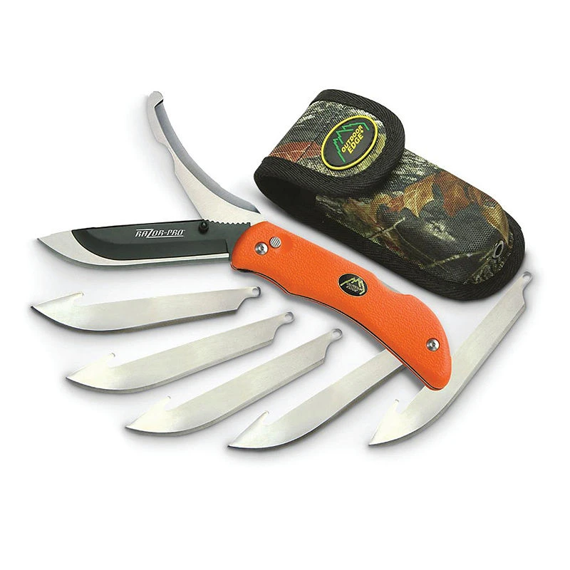 Razor-pro Knife With 6 Replacement Blades, 3.5" Blade Length, Orange