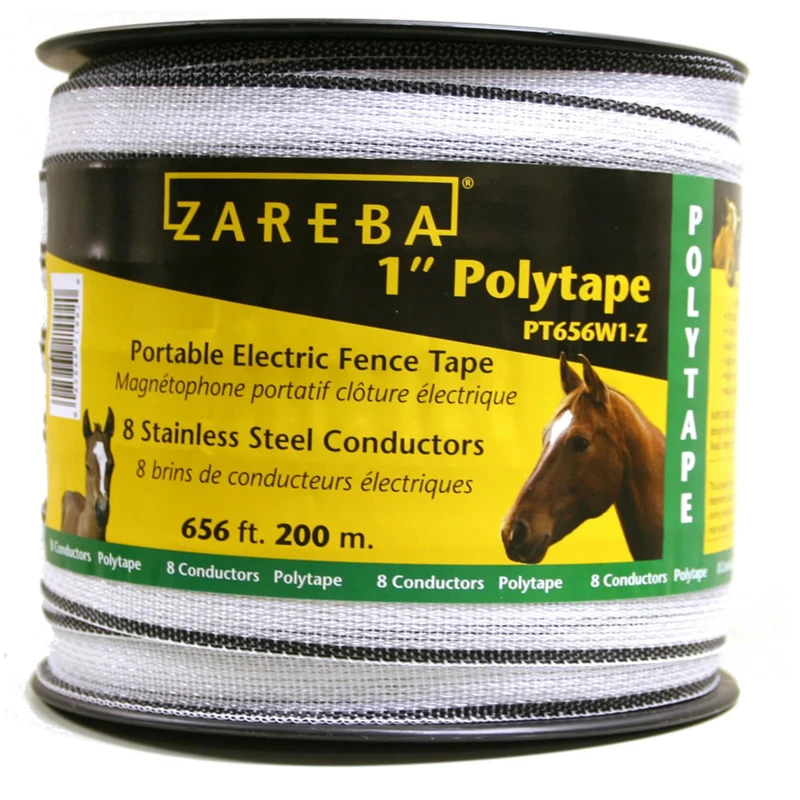 Fi-shock Pt656w1-fs Polytape, 656 Ft L, 1 In W, 8-strand Stainless Steel