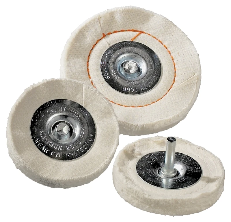 527-41-4m 4 Inch Cotton Buffing Wheel With 1/4 Inch Mandrel