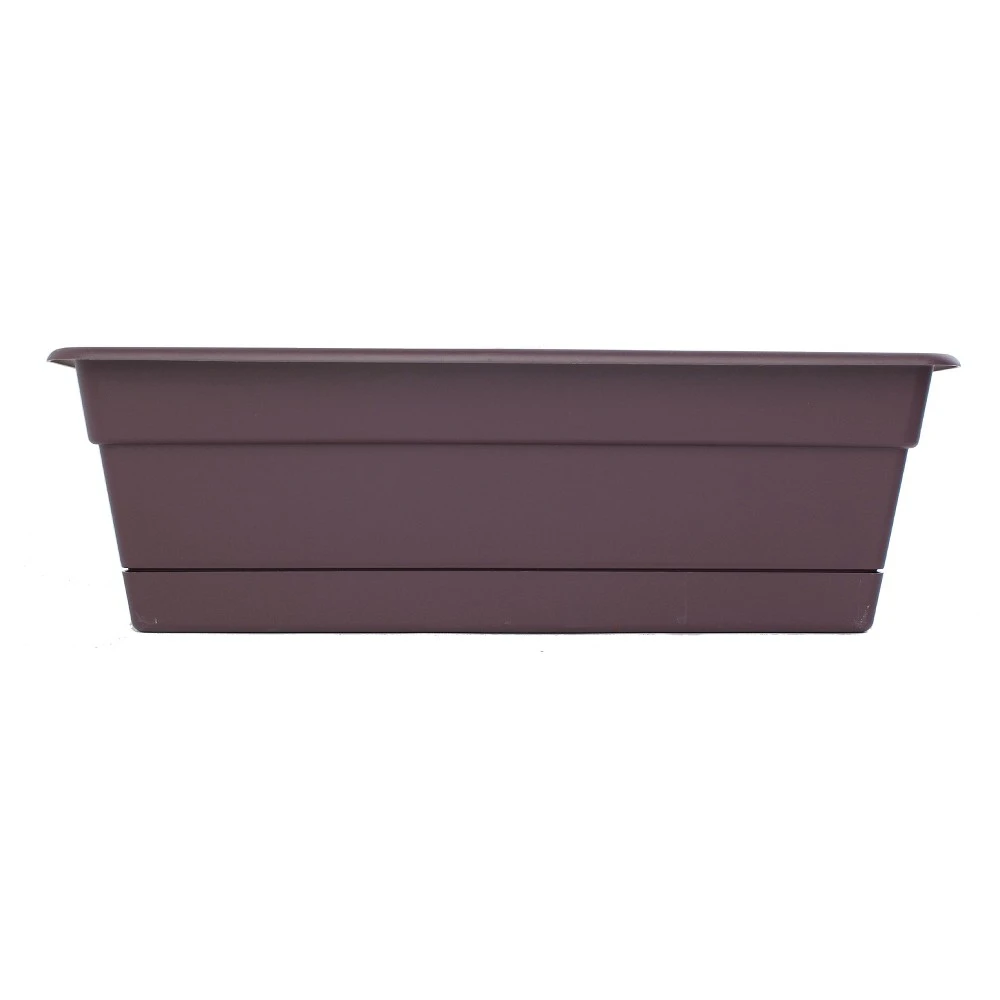 30 X 5.75 Exotica Dura Cotta Plastic Window Box Planter With Saucer - Dcbt30-56
