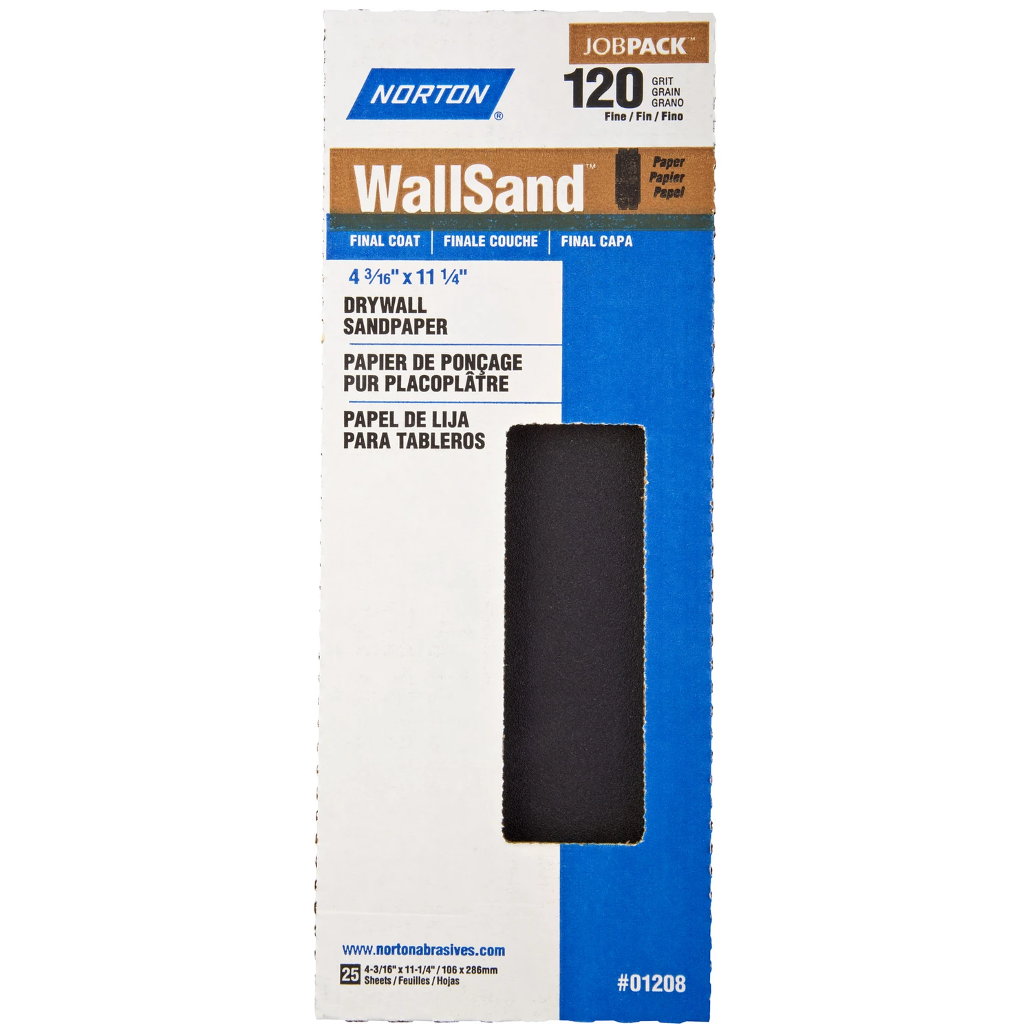 Wallsand 11-1/4 In. L X 4-3/16 In. W 120 Grit Fine Sanding Sheets 25 Pk