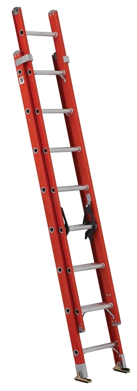 Fe3216 16 Ft Fiberglass Extension Ladder, 300 Lb Load Capacity, Type 1a