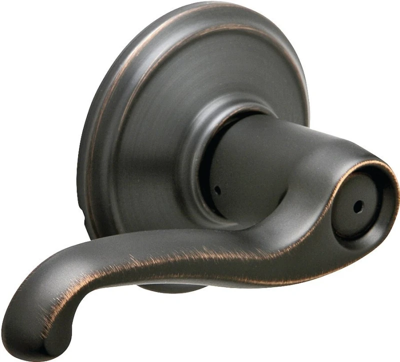 Privacy Lockset, Flair Lever, Aged Bronze