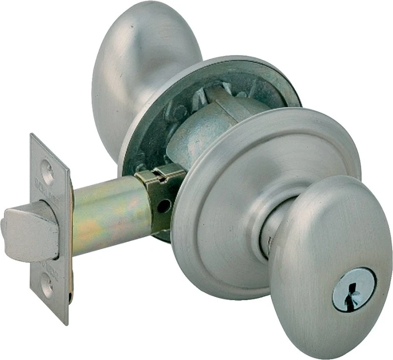 Satin Nickel Siena Egg Knob Design Entry Lockset
