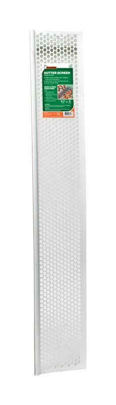 Gutter Guard Screen, White Vinyl, 6-5/8-In. x 3-Ft.