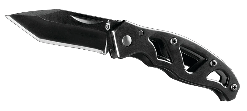31-001729 Mini Paraframe Tanto Folding Knife, 2.13 In Blade, Black Handle