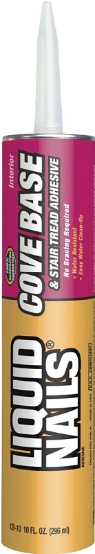 Liquid Nails CB-10 Cove Base and Stair Tread Adhesive, Tan, 10 oz Cartridge
