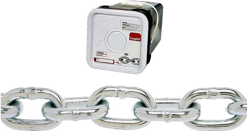 Blue-Krome Proof Coil Chain, 5/16 In. x 75 Ft.