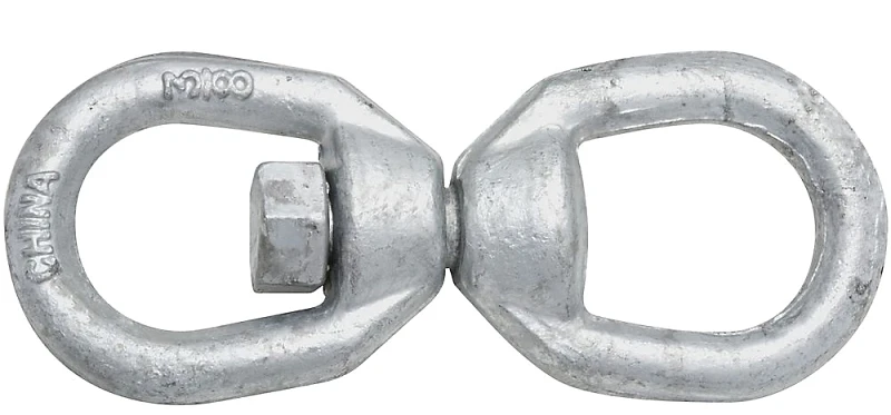 Swivel Open Round Eye Connecting Link, Galvanized, 3/8 In.