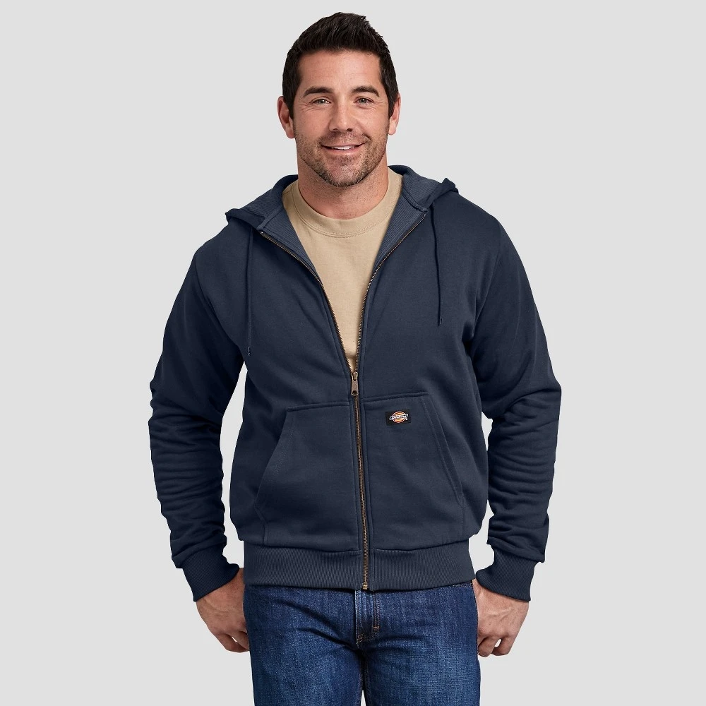 Men's Thermal Lined Fleece Hoodie - Dark Navy, Size Large
