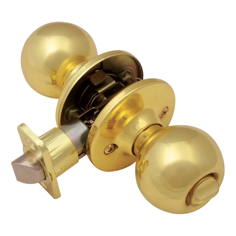 Pro Series 782920 Polished Brass Ball Privacy Door Knob - Adjustable Backset