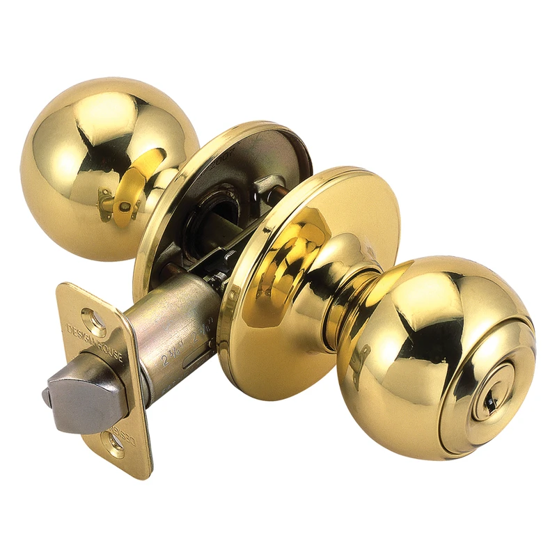 Pro Series Polished Brass Entry Door Knob With Adjustable Backset - Model 782938