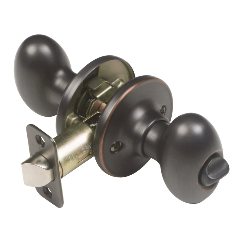 750588 Egg Privacy Door Knob With 2-way Latch And Adjustable Backset