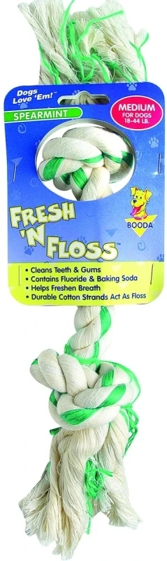 Booda Fresh N Floss Medium Spearmint 2-knot Rope Dog Toy - Model 52302