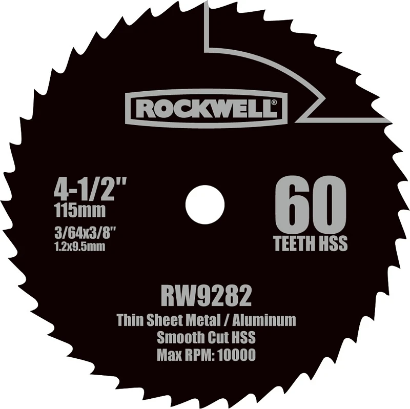 Rw9282 4-1/2 In. High Speed Steel Circular Saw Blade, 60 Teeth, 3/8 In. Arbor