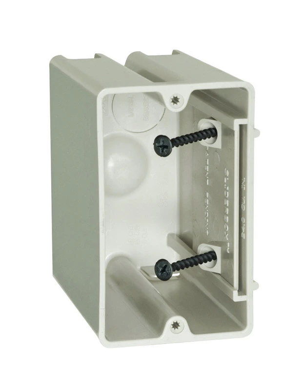 Sb-1 Electrical Box, 1-gang, 2-outlet, 1-knockout, Beige Pvc