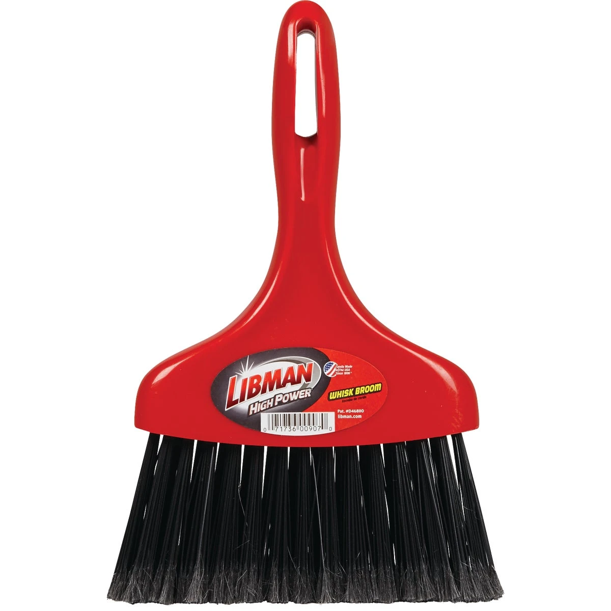 907 Whisk Broom, 8 In. Polypropylene, Black Bristles, 11 In. Overall Length