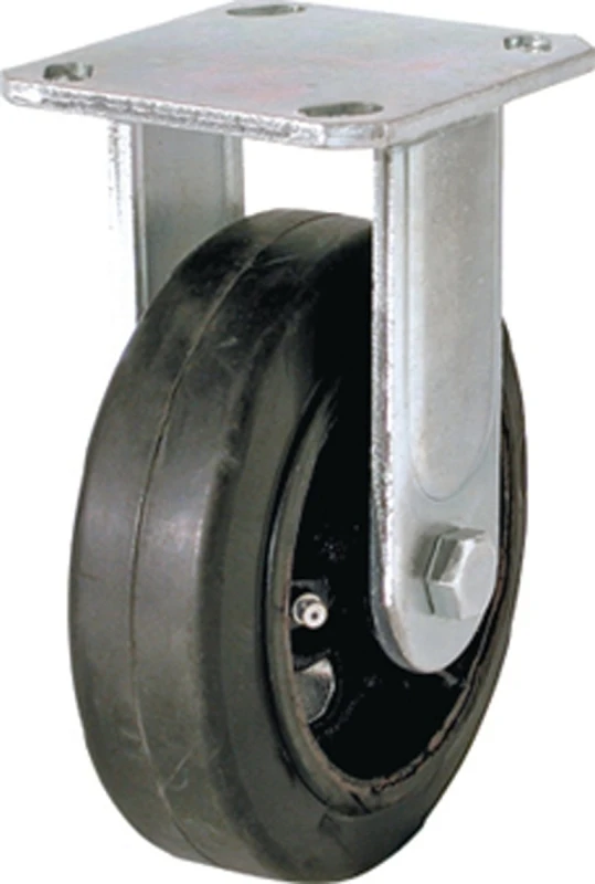 9494 6 In. Heavy-duty Rigid Plate Caster, 410 Lb Load Capacity, Rubber, 1 Pk